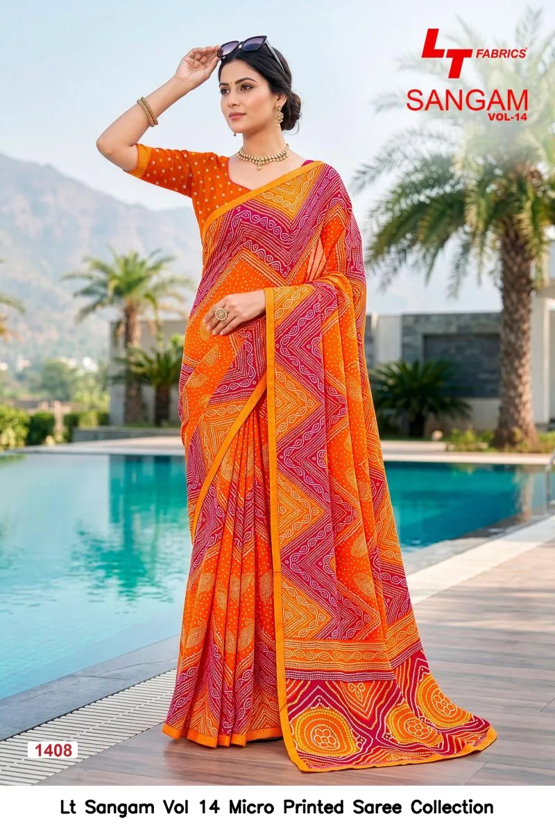 Lt Sangam Vol 14 Micro Printed Saree Collection - Image 7