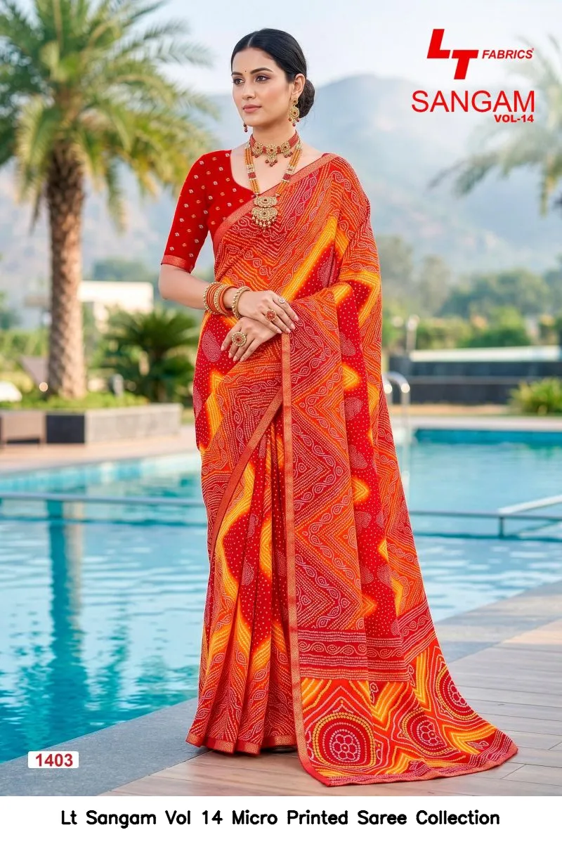 Lt Sangam Vol 14 Micro Printed Saree Collection - Image 8
