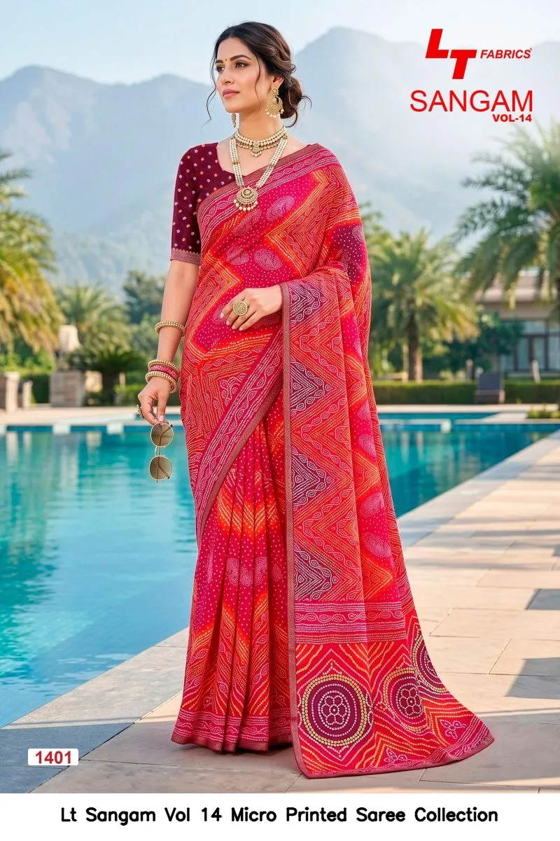 Lt Sangam Vol 14 Micro Printed Saree Collection - Image 9