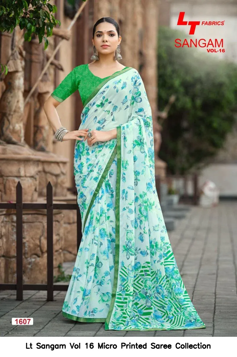 Lt Sangam Vol 16 Micro Printed Saree Collection - Image 2