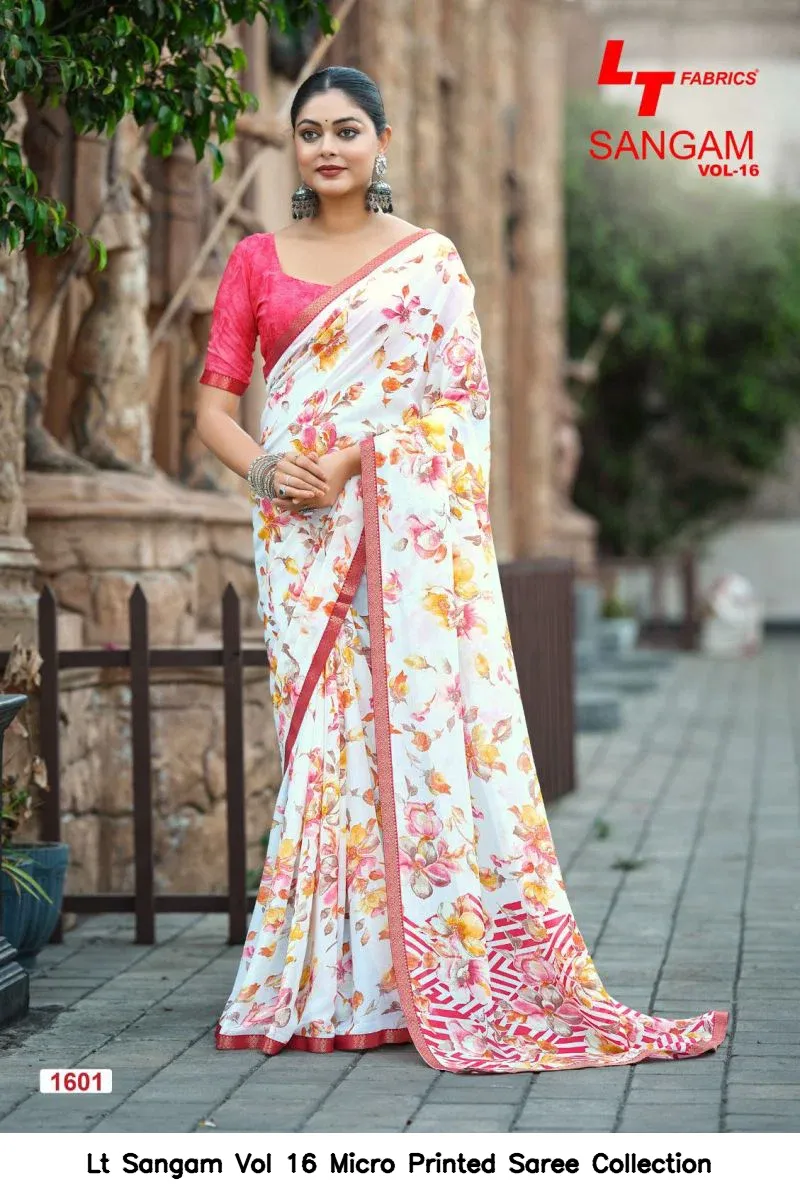 Lt Sangam Vol 16 Micro Printed Saree Collection - Image 3