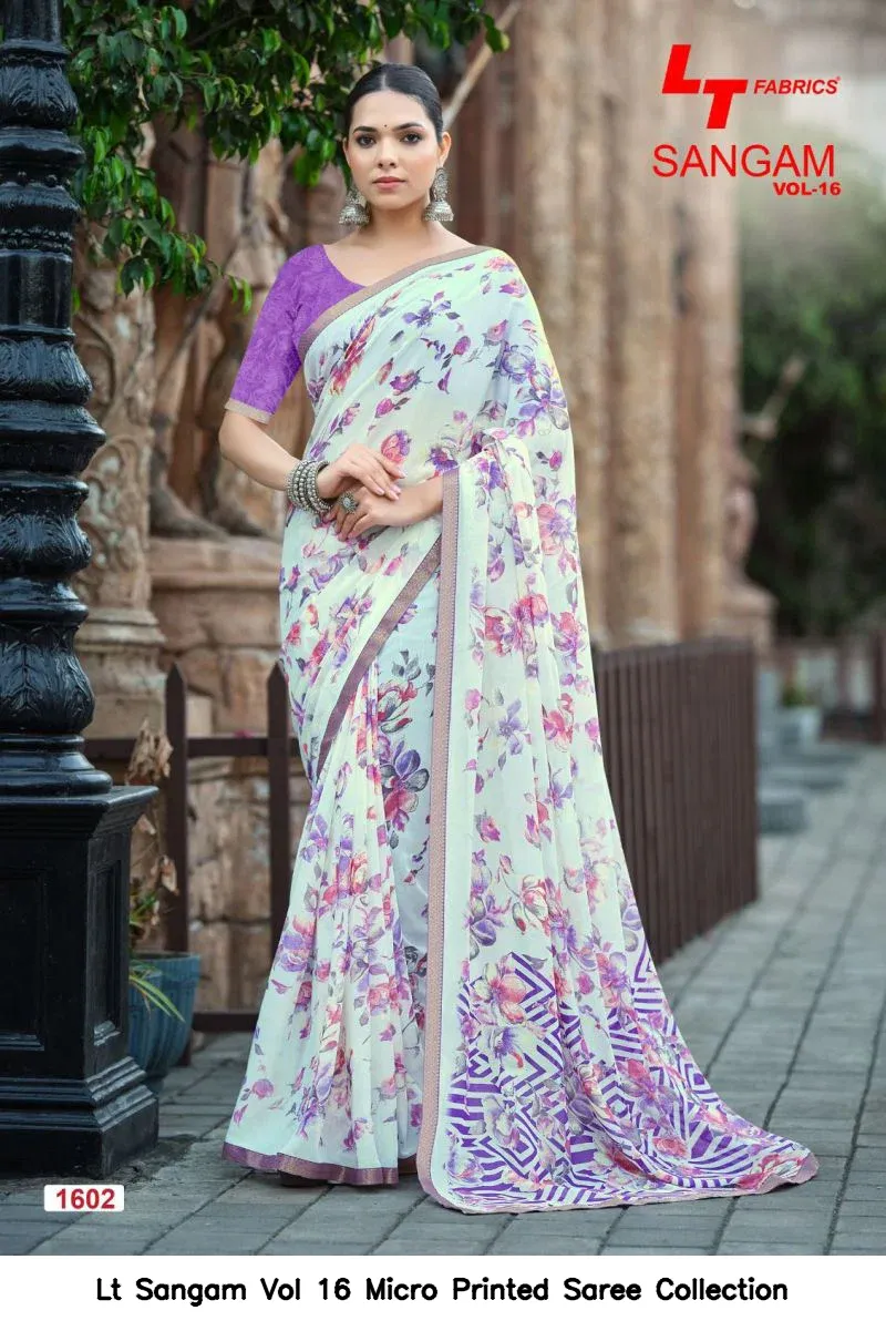 Lt Sangam Vol 16 Micro Printed Saree Collection - Image 4