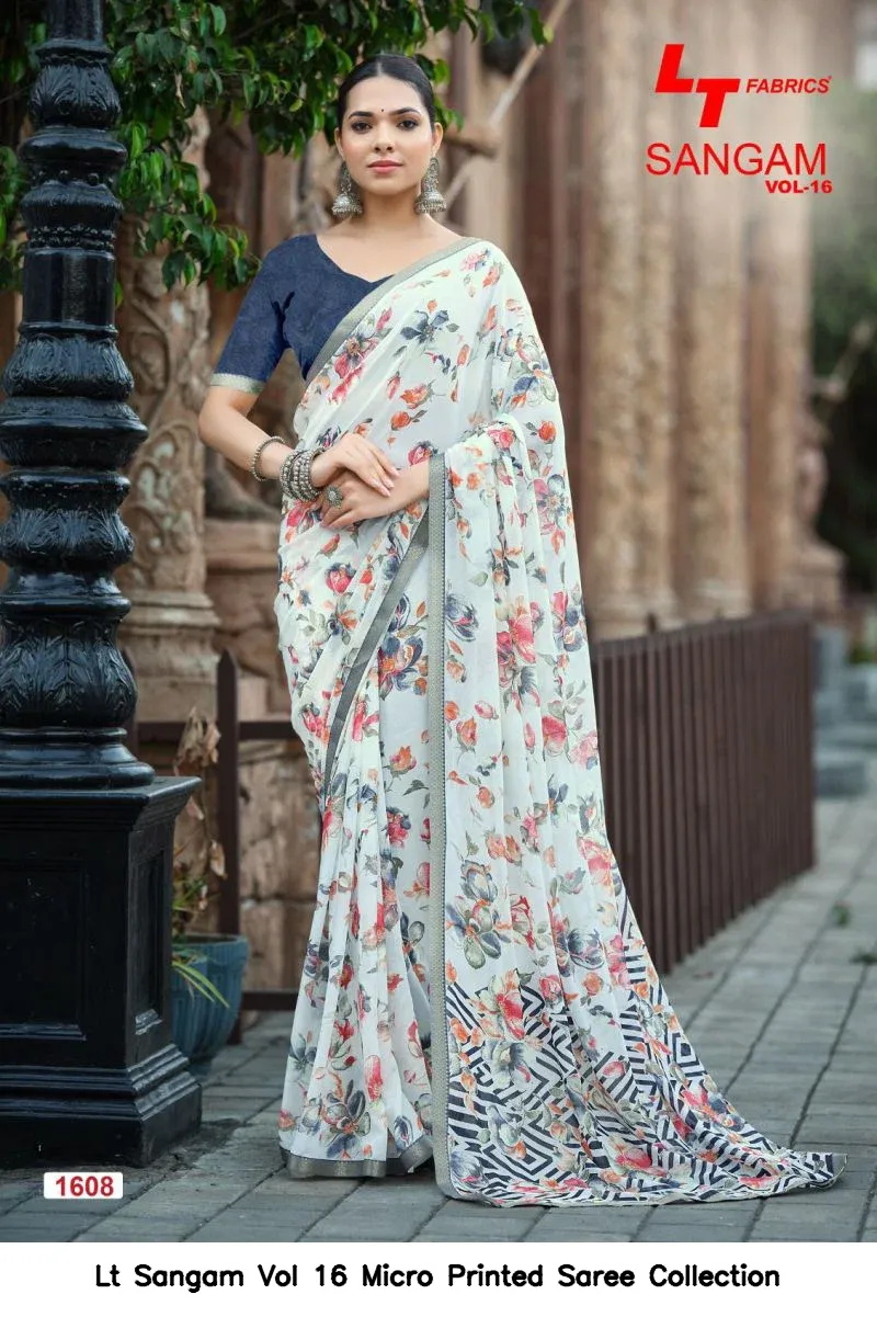 Lt Sangam Vol 16 Micro Printed Saree Collection - Image 5