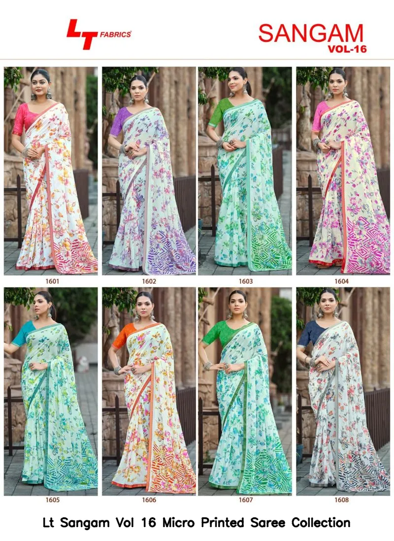 Lt Sangam Vol 16 Micro Printed Saree Collection - Image 7