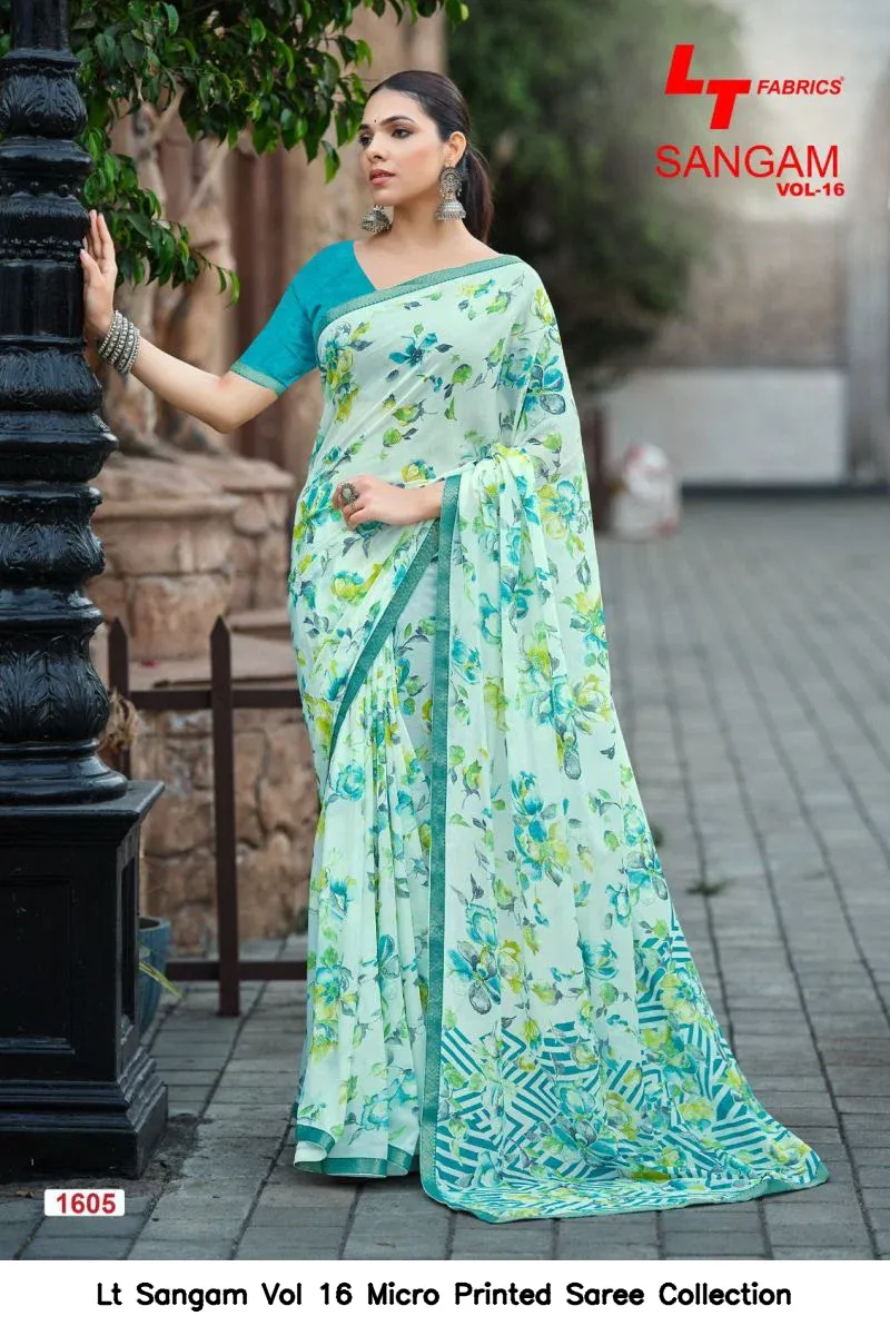 Lt Sangam Vol 16 Micro Printed Saree Collection - Image 8