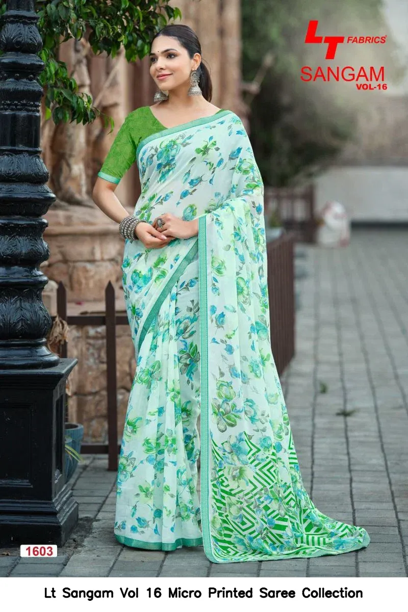 Lt Sangam Vol 16 Micro Printed Saree Collection - Image 9