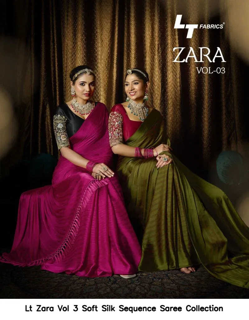 Lt Zara Vol 3 Soft Silk Sequence Saree Collection