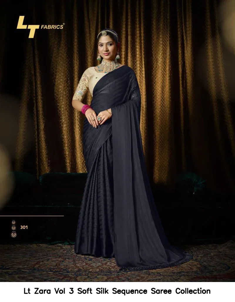 Lt Zara Vol 3 Soft Silk Sequence Saree Collection - Image 11