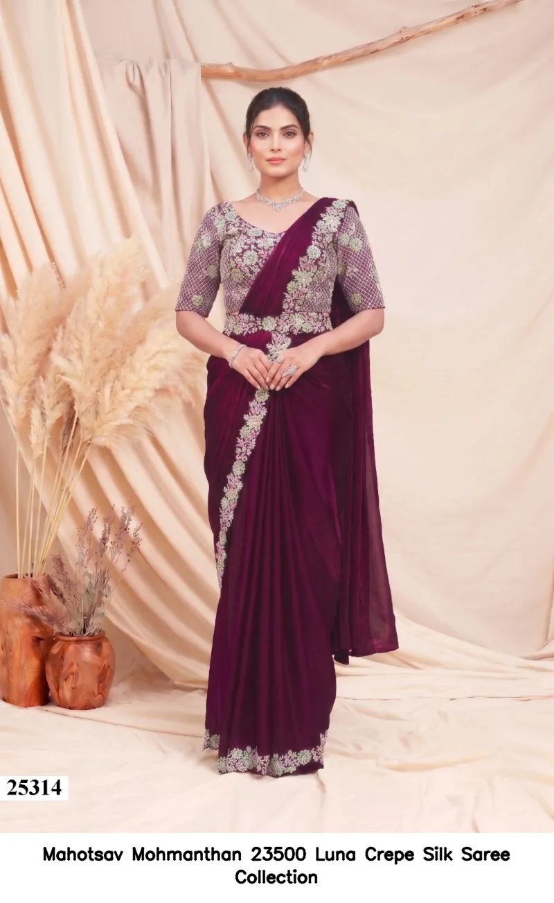 Mahotsav Mohmanthan 23500 Luna Crepe Silk Saree Collection - Image 2