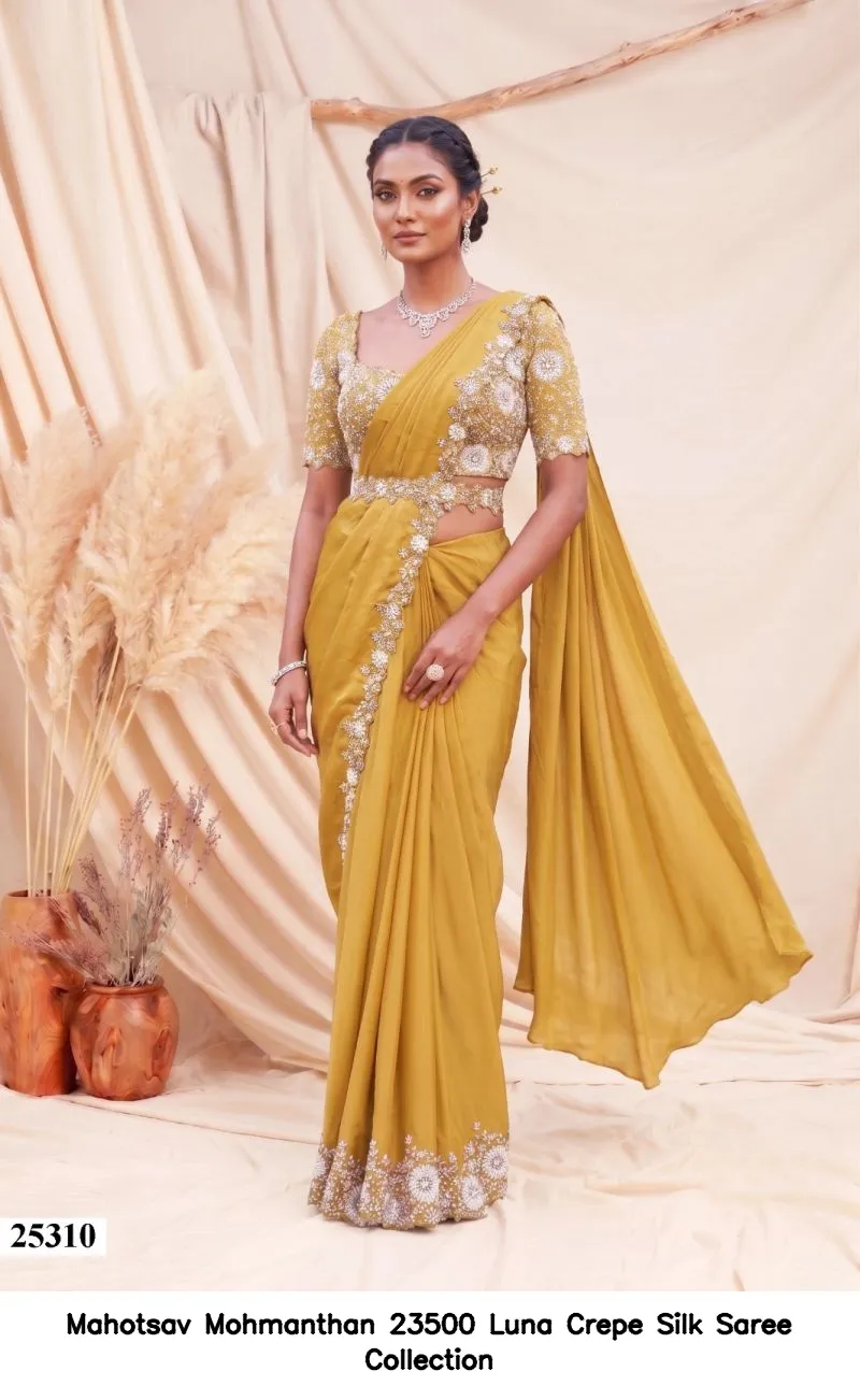 Mahotsav Mohmanthan 23500 Luna Crepe Silk Saree Collection - Image 4