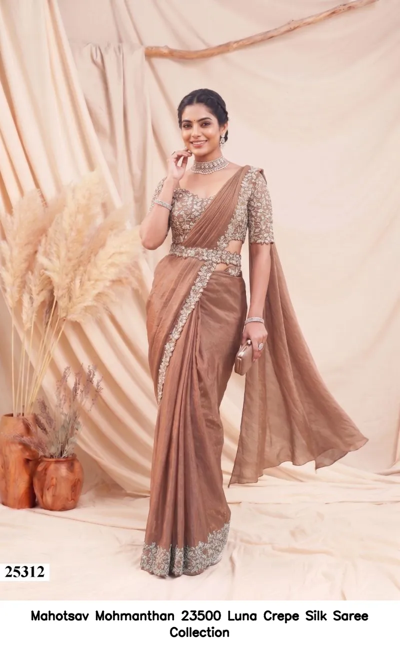Mahotsav Mohmanthan 23500 Luna Crepe Silk Saree Collection - Image 5