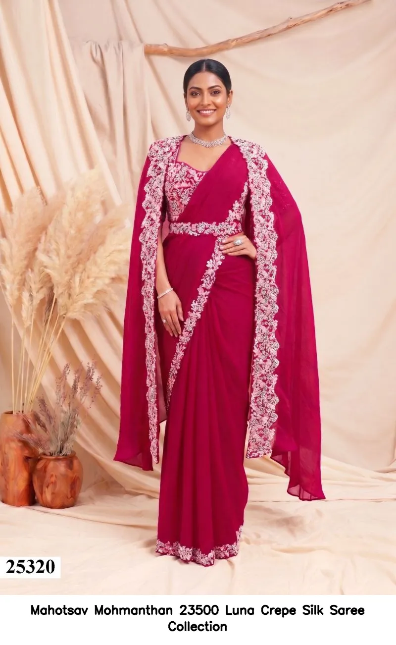 Mahotsav Mohmanthan 23500 Luna Crepe Silk Saree Collection - Image 7