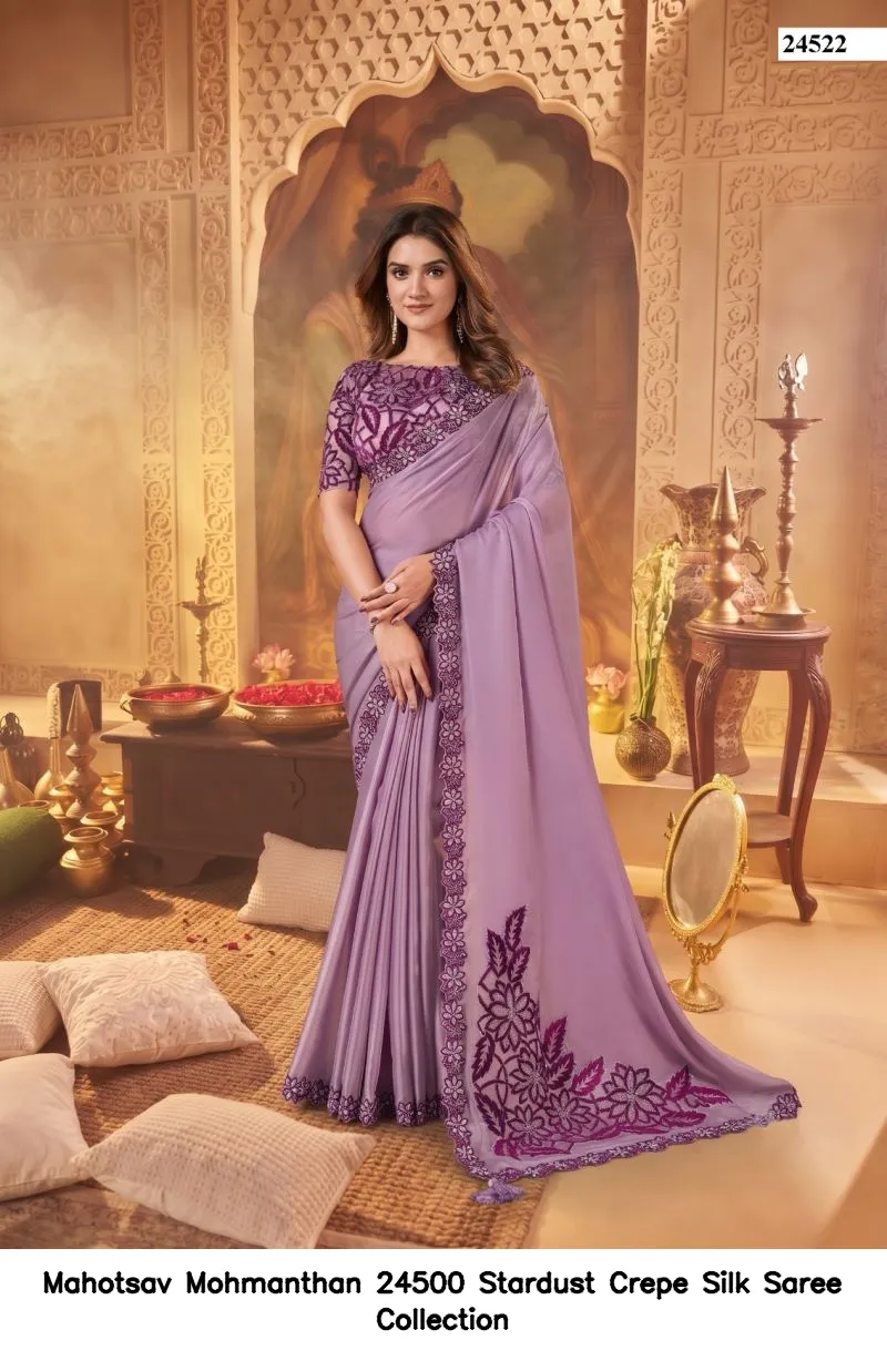 Mahotsav Mohmanthan 24500 Stardust Crepe Silk Saree Collection - Image 9