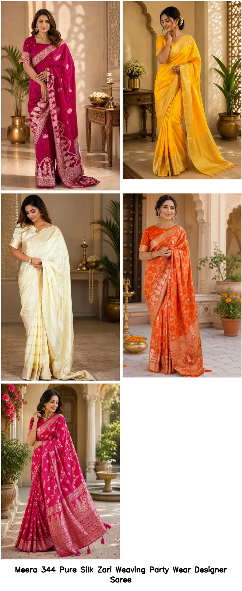 Meera 344 Pure Silk Zari Weaving Party Wear Designer Saree - Image 5