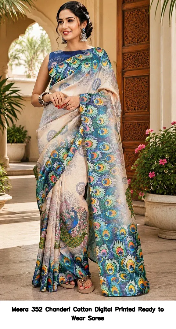 Meera 352 Chanderi Cotton Digital Printed Ready to Wear Saree - Image 6