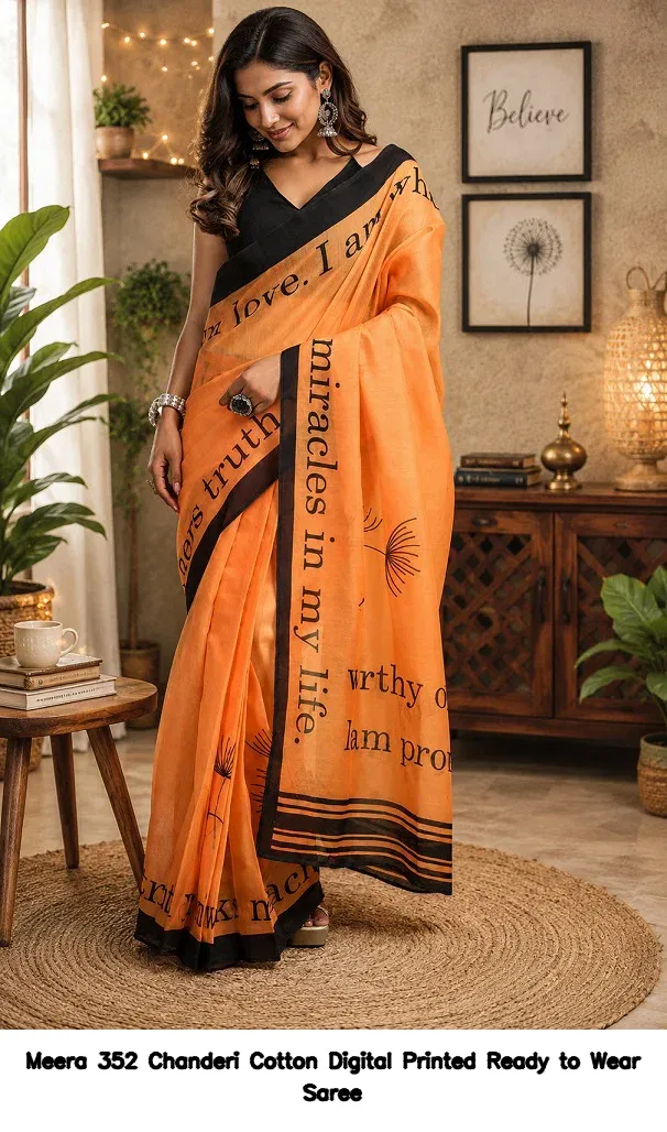 Meera 352 Chanderi Cotton Digital Printed Ready to Wear Saree - Image 7