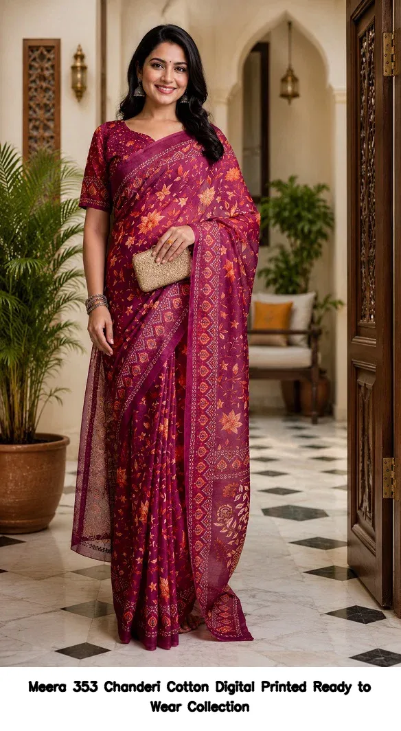 Meera 353 Chanderi Cotton Digital Printed Ready to Wear Collection - Image 6