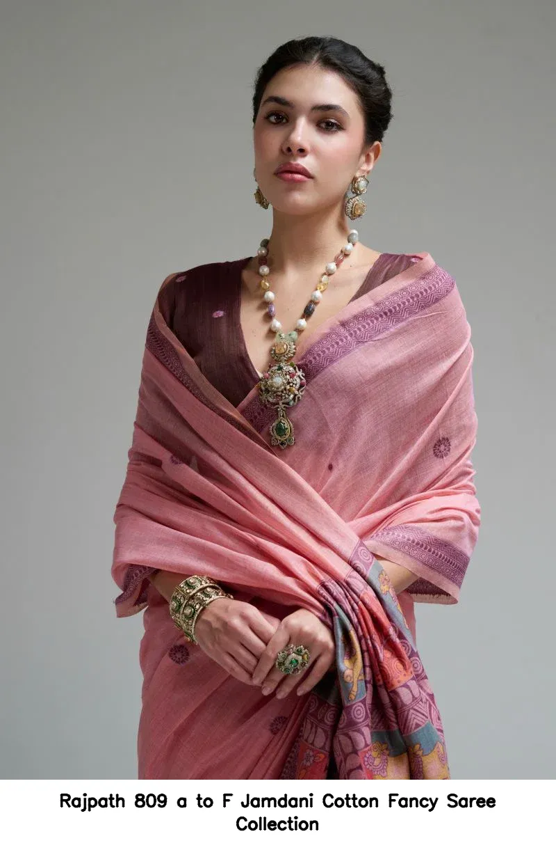 Rajpath 809 a to F Jamdani Cotton Fancy Saree Collection - Image 10