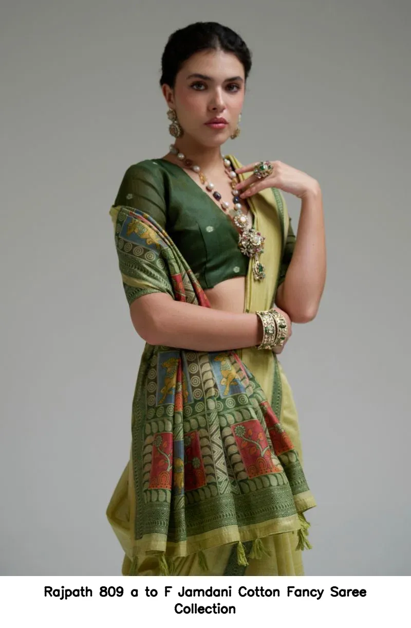 Rajpath 809 a to F Jamdani Cotton Fancy Saree Collection - Image 11