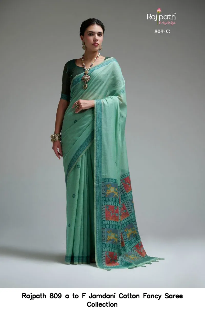Rajpath 809 a to F Jamdani Cotton Fancy Saree Collection - Image 3