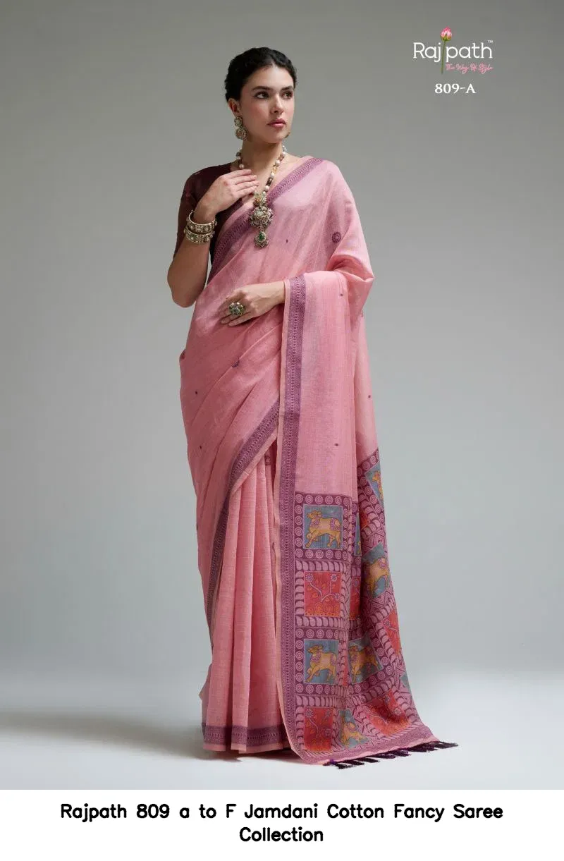 Rajpath 809 a to F Jamdani Cotton Fancy Saree Collection - Image 5