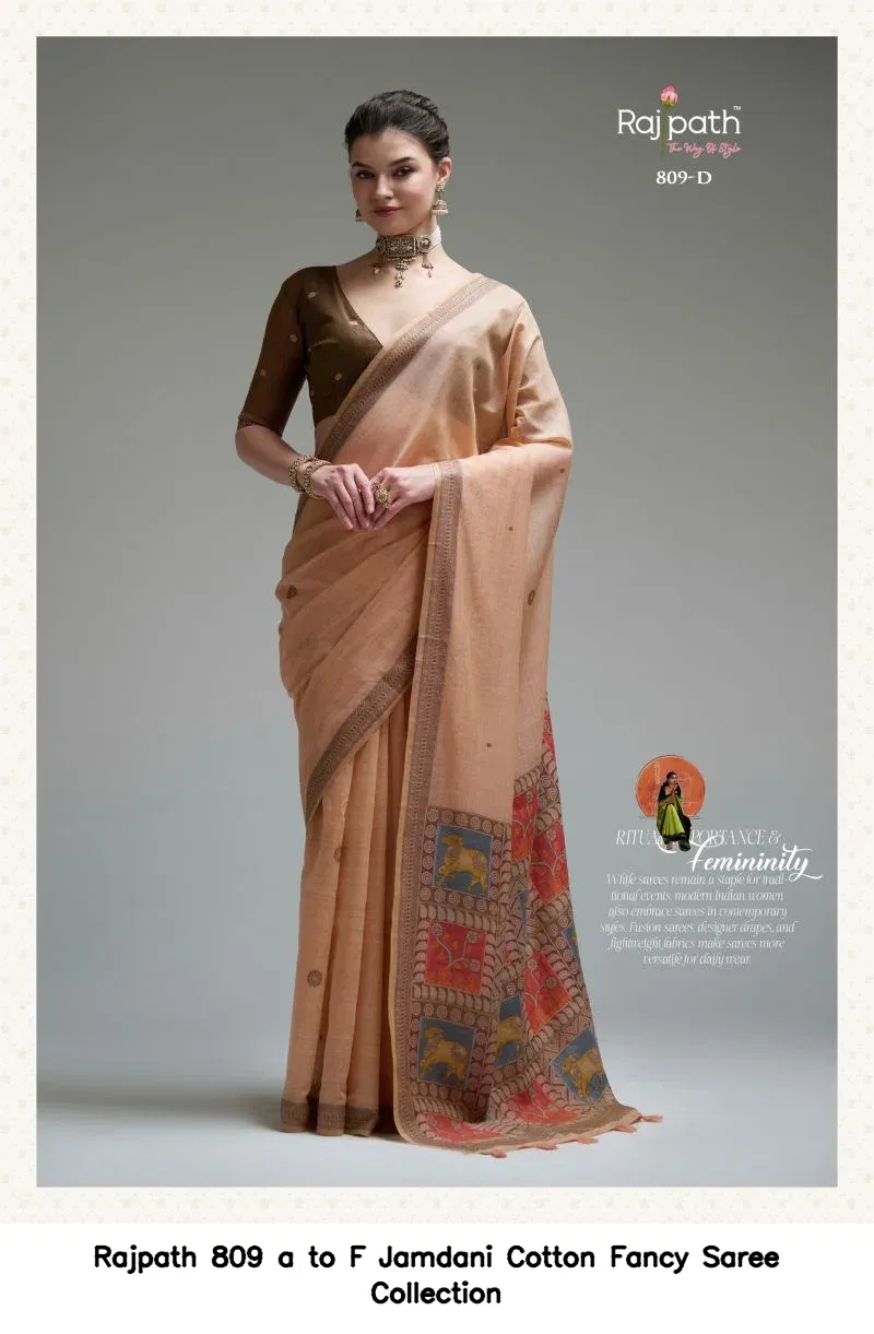 Rajpath 809 a to F Jamdani Cotton Fancy Saree Collection - Image 7