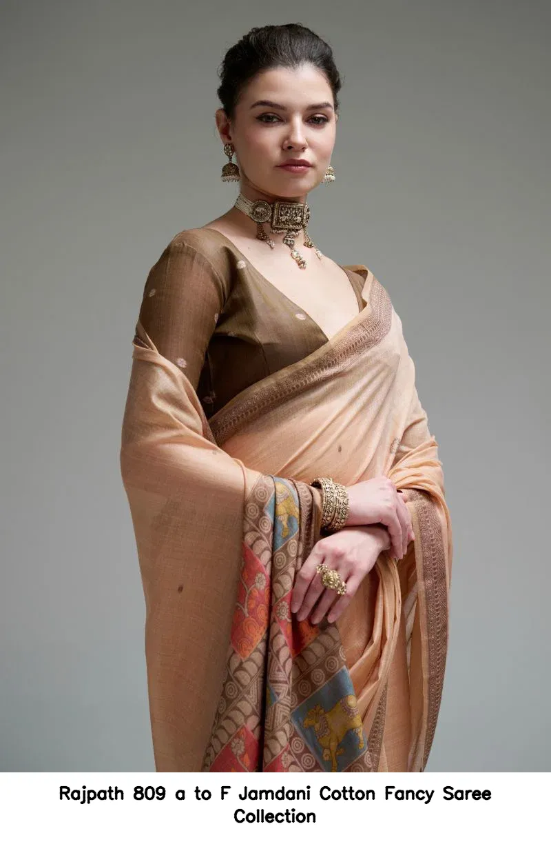 Rajpath 809 a to F Jamdani Cotton Fancy Saree Collection - Image 9