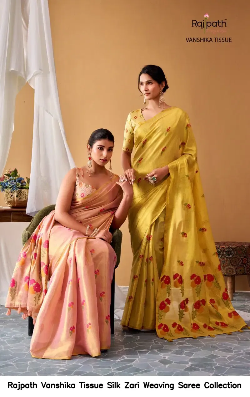 Rajpath Vanshika Tissue Silk Zari Weaving Saree Collection