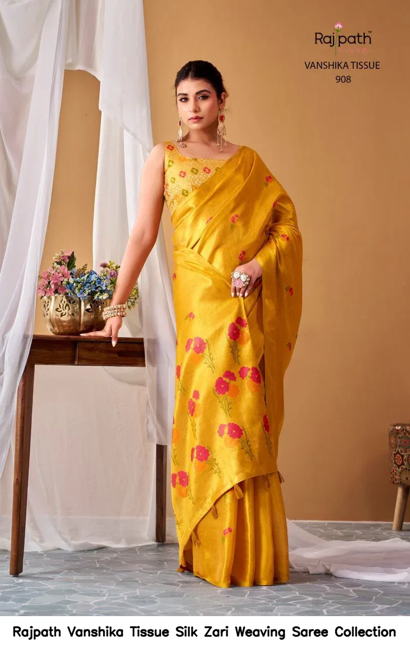 Rajpath Vanshika Tissue Silk Zari Weaving Saree Collection - Image 3
