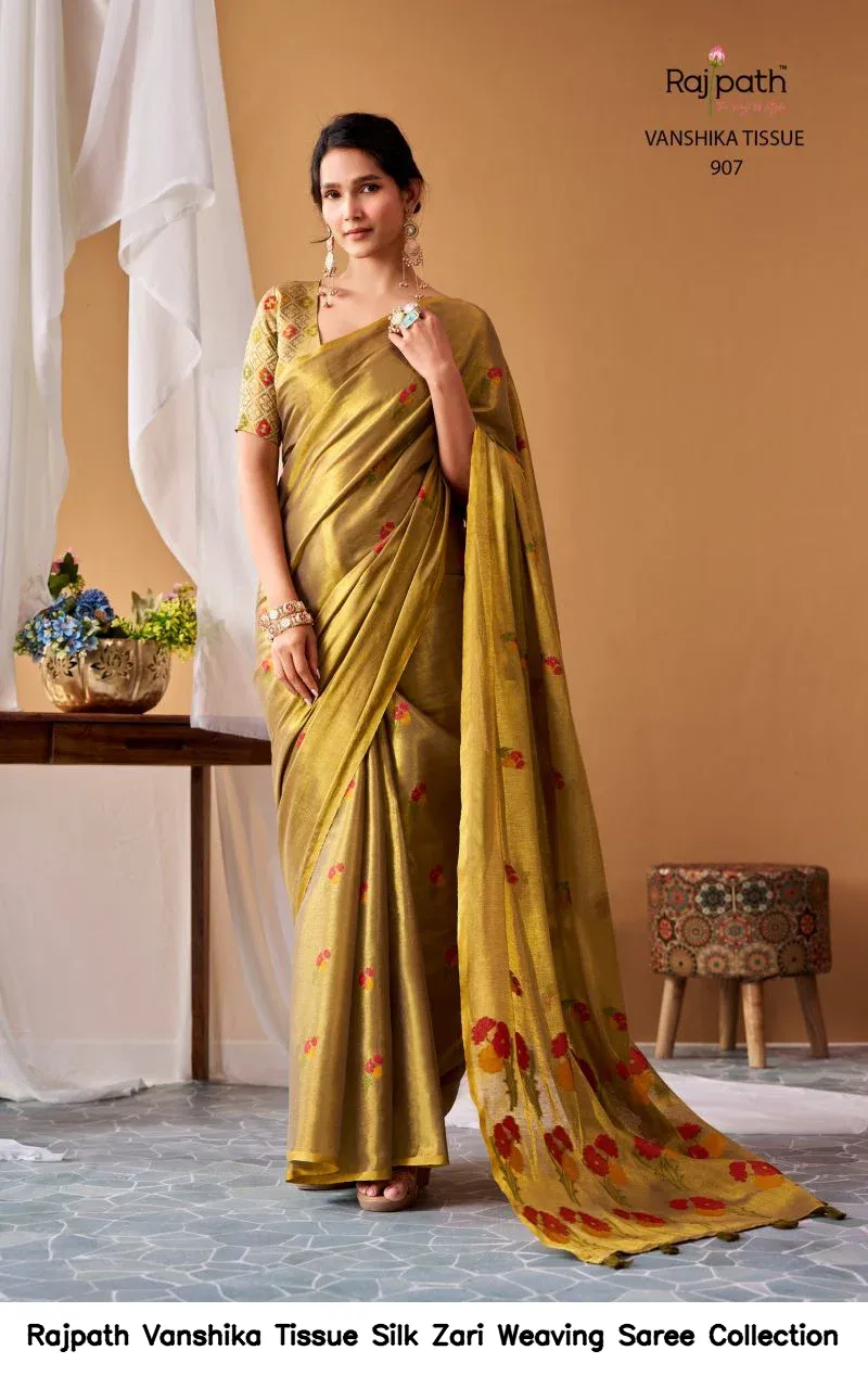 Rajpath Vanshika Tissue Silk Zari Weaving Saree Collection - Image 5