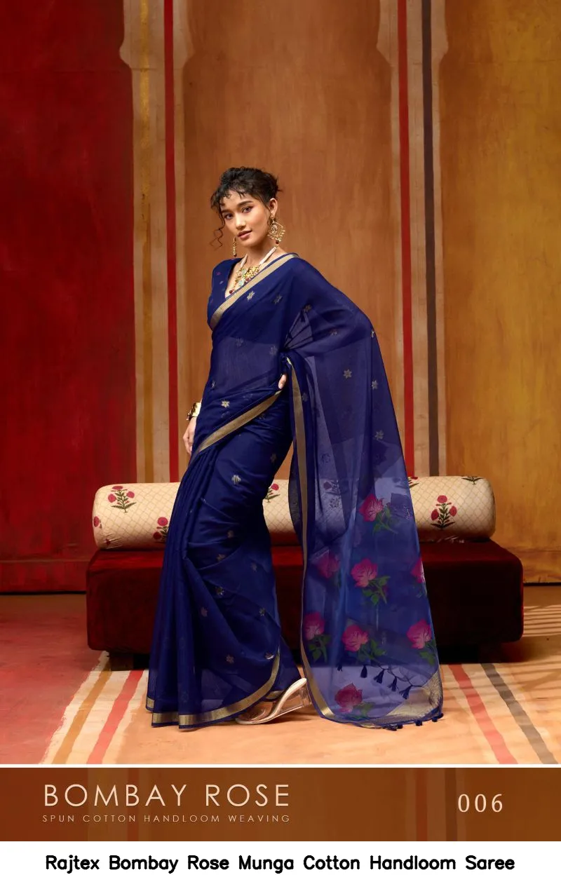 Rajtex Bombay Rose Munga Cotton Handloom Saree - Image 2
