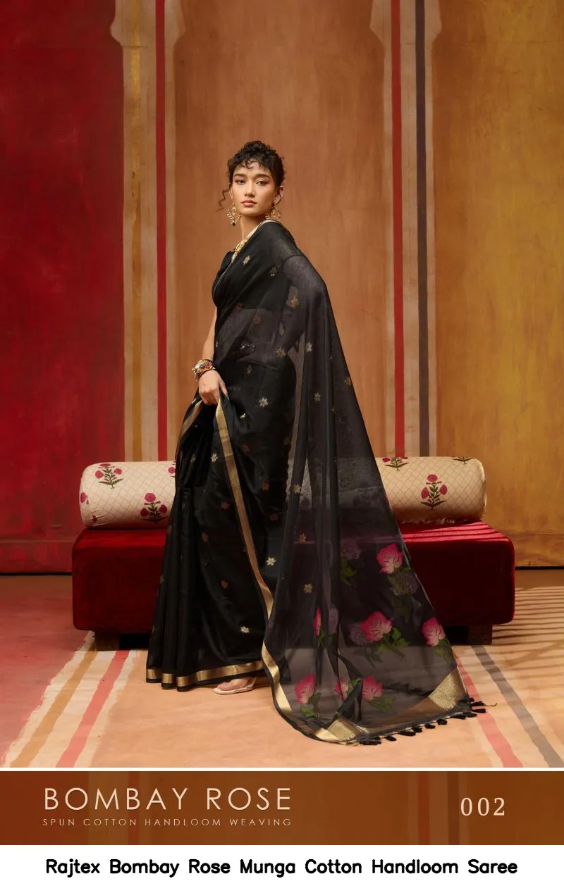 Rajtex Bombay Rose Munga Cotton Handloom Saree - Image 4