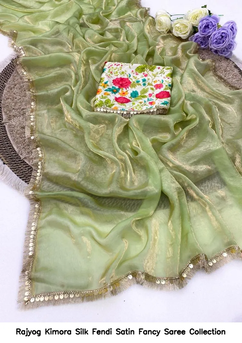 Rajyog Kimora Silk Fendi Satin Fancy Saree Collection - Image 2