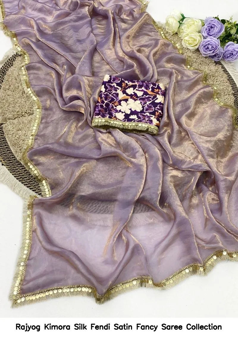 Rajyog Kimora Silk Fendi Satin Fancy Saree Collection - Image 4