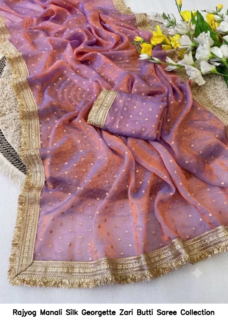 Rajyog Manali Silk Georgette Zari Butti Saree Collection