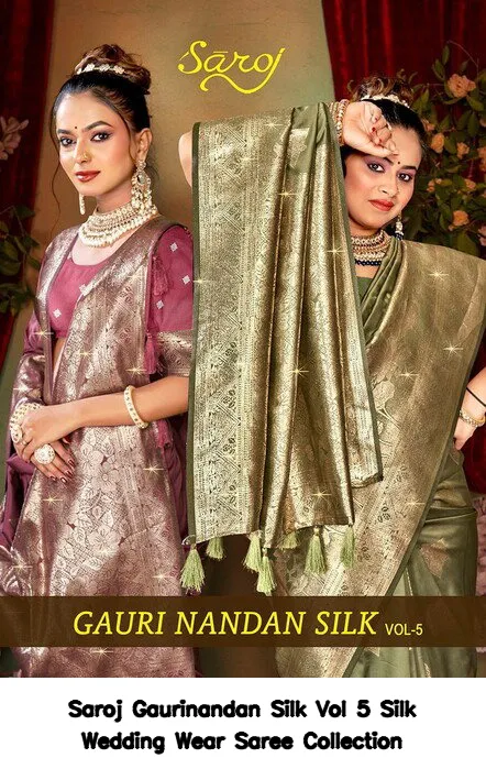 Saroj Gaurinandan Silk Vol 5 Silk Wedding Wear Saree Collection