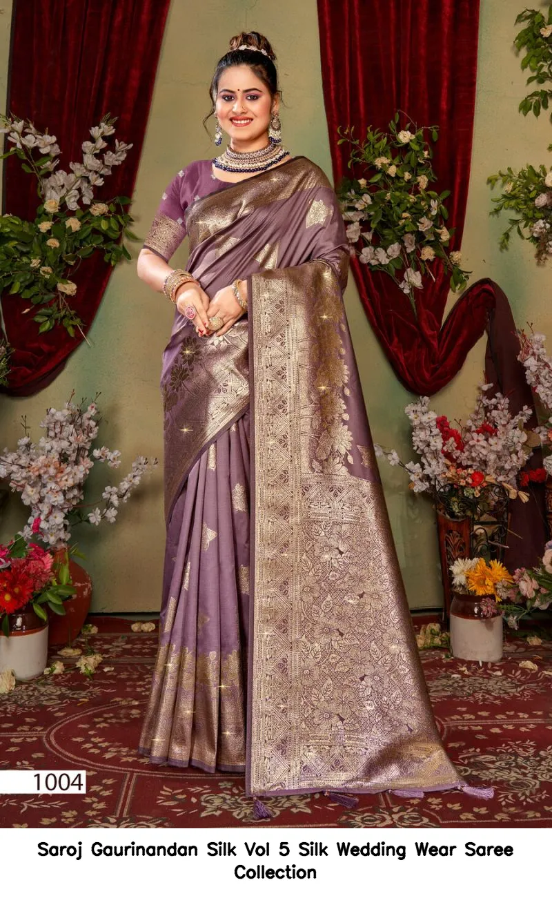 Saroj Gaurinandan Silk Vol 5 Silk Wedding Wear Saree Collection - Image 2