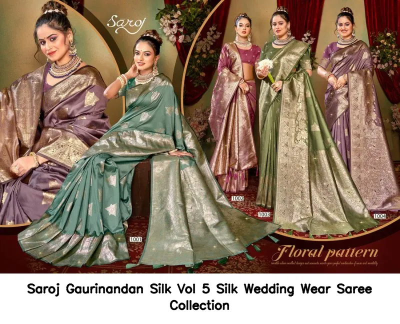 Saroj Gaurinandan Silk Vol 5 Silk Wedding Wear Saree Collection - Image 4
