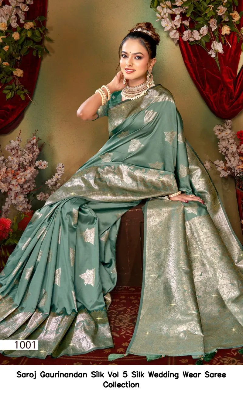Saroj Gaurinandan Silk Vol 5 Silk Wedding Wear Saree Collection - Image 6