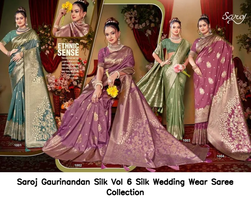 Saroj Gaurinandan Silk Vol 6 Silk Wedding Wear Saree Collection - Image 4