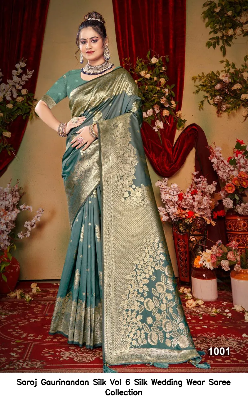 Saroj Gaurinandan Silk Vol 6 Silk Wedding Wear Saree Collection - Image 6