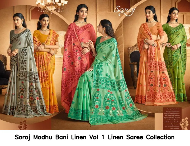 Saroj Madhu Bani Linen Vol 1 Linen Saree Collection - Image 2