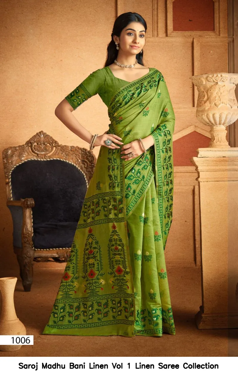 Saroj Madhu Bani Linen Vol 1 Linen Saree Collection - Image 8