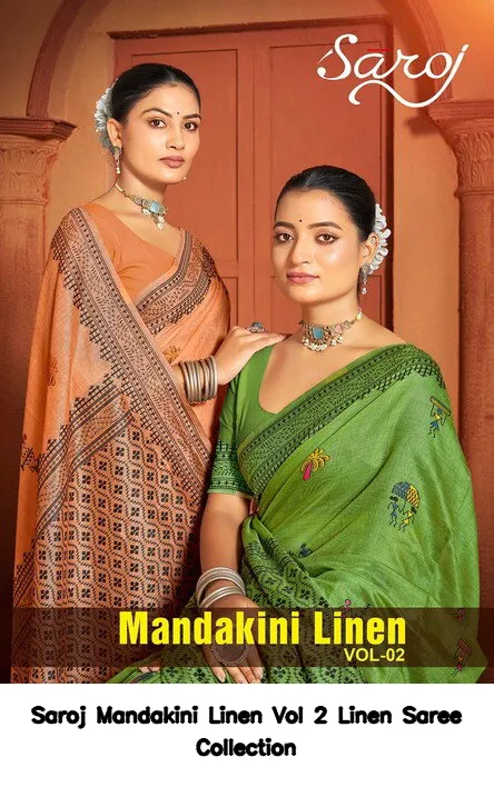 Saroj Mandakini Linen Vol 2 Linen Saree Collection