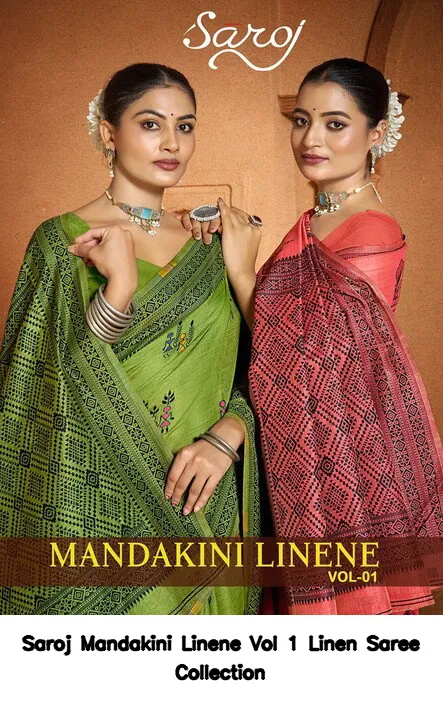 Saroj Mandakini Linene Vol 1 Linen Saree Collection