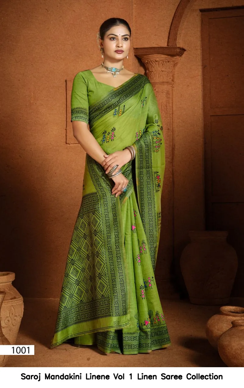 Saroj Mandakini Linene Vol 1 Linen Saree Collection - Image 6
