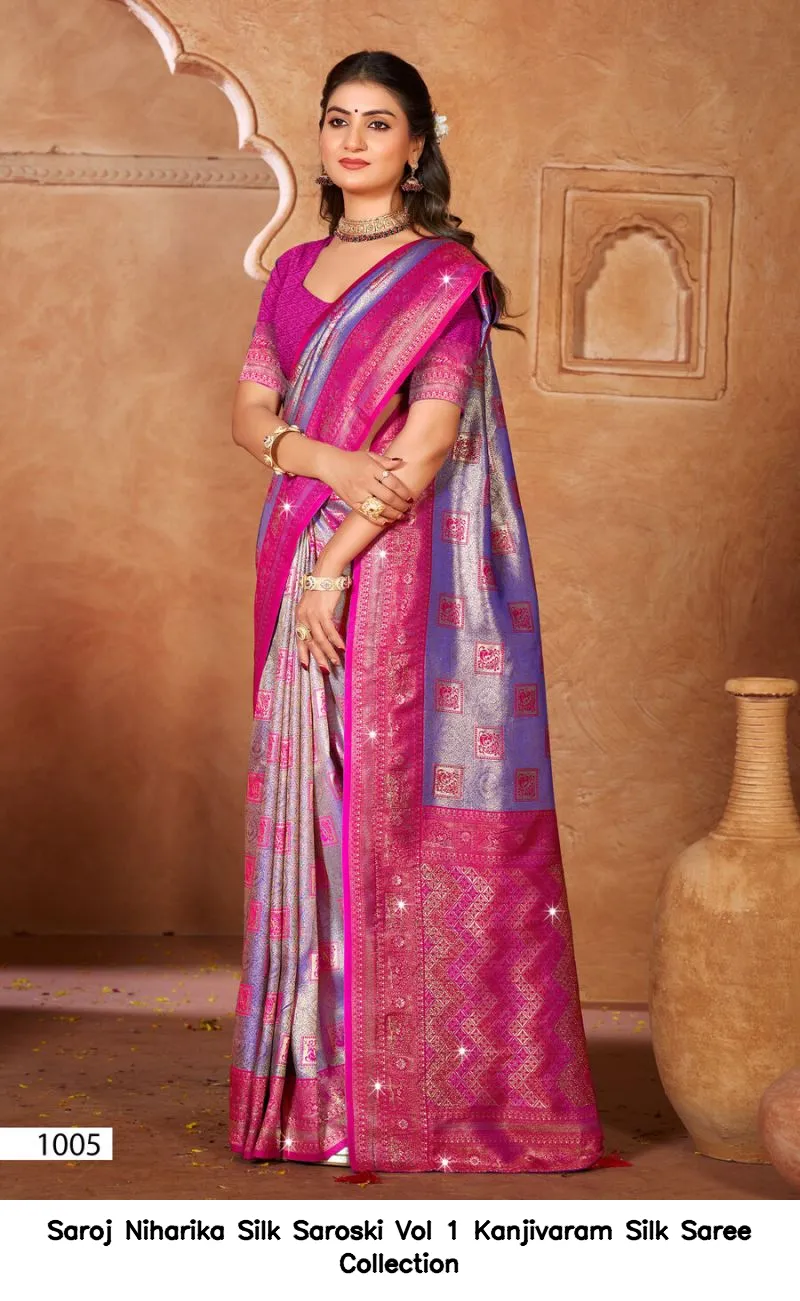 Saroj Niharika Silk Saroski Vol 1 Kanjivaram Silk Saree Collection - Image 5