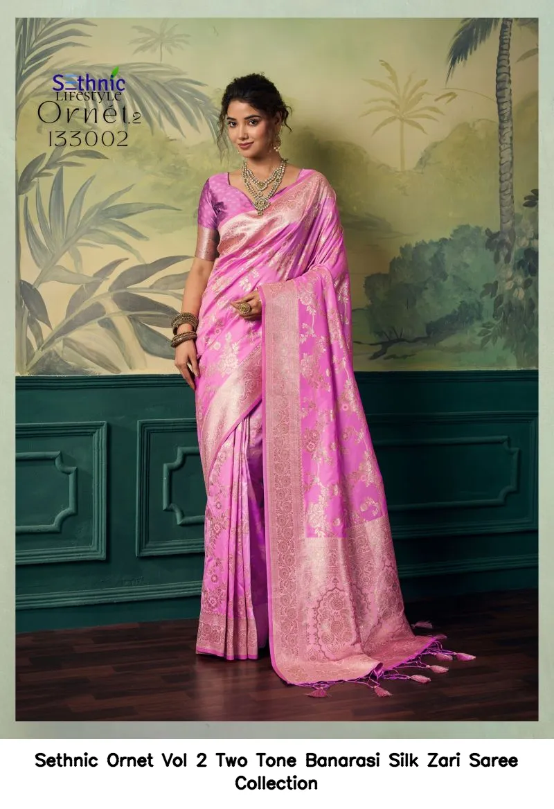Sethnic Ornet Vol 2 Two Tone Banarasi Silk Zari Saree Collection - Image 10
