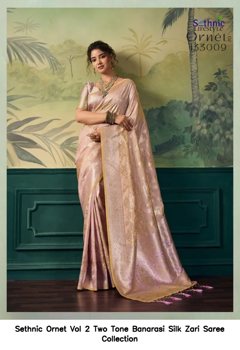Sethnic Ornet Vol 2 Two Tone Banarasi Silk Zari Saree Collection - Image 13