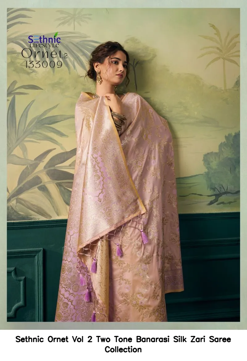 Sethnic Ornet Vol 2 Two Tone Banarasi Silk Zari Saree Collection - Image 15